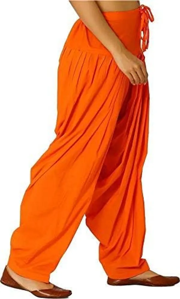 Orange_Cotton_Patiala_Salwar_Pants,_Traditional_Indian_Pleated_For_Womens