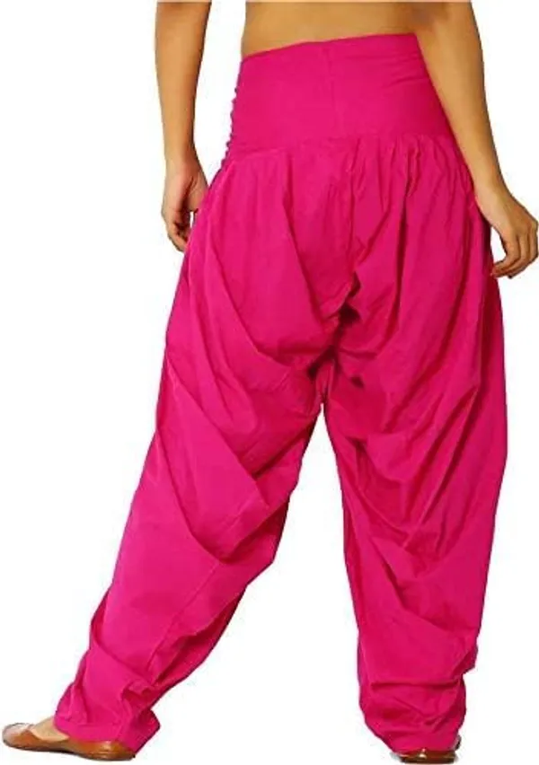 Rani_Pink_Cotton_Semi_Patiala_Salwar,_Traditional_Pleated_Pants_For_Women