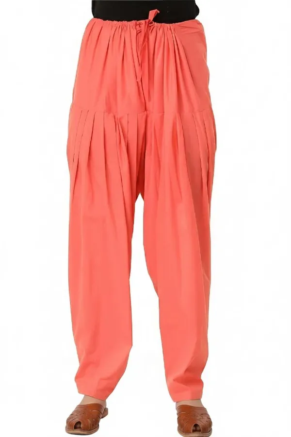 Peach_Cotton_Patiala_Salwar_Pants,_Traditional_Indian_Pleated_For_Women