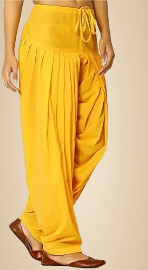 Mango_Yellow_Cotton_Patiala_Salwar_Pants,_Traditional_Indian_Pleated_For_Womens