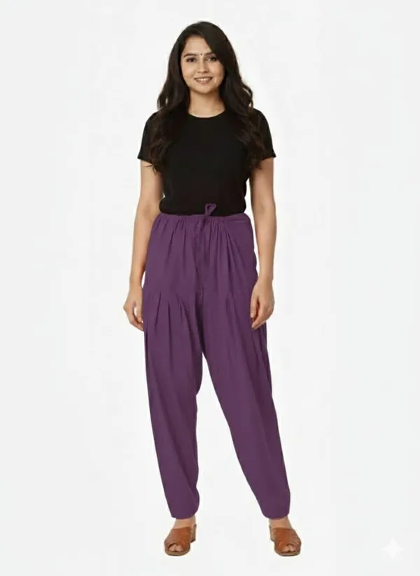 Purple_Cotton_Patiala_Salwar_Pants,_Traditional_Indian_Pleated_For_Women