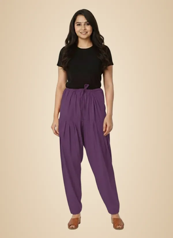 Purple_Cotton_Patiala_Salwar_Pants,_Traditional_Indian_Pleated_For_Women