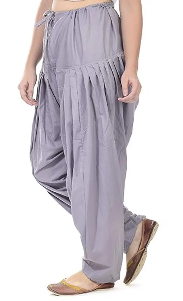 Light_Grey_Semi_Cotton_Pants,_Waist_With_Drawstring_For_Women