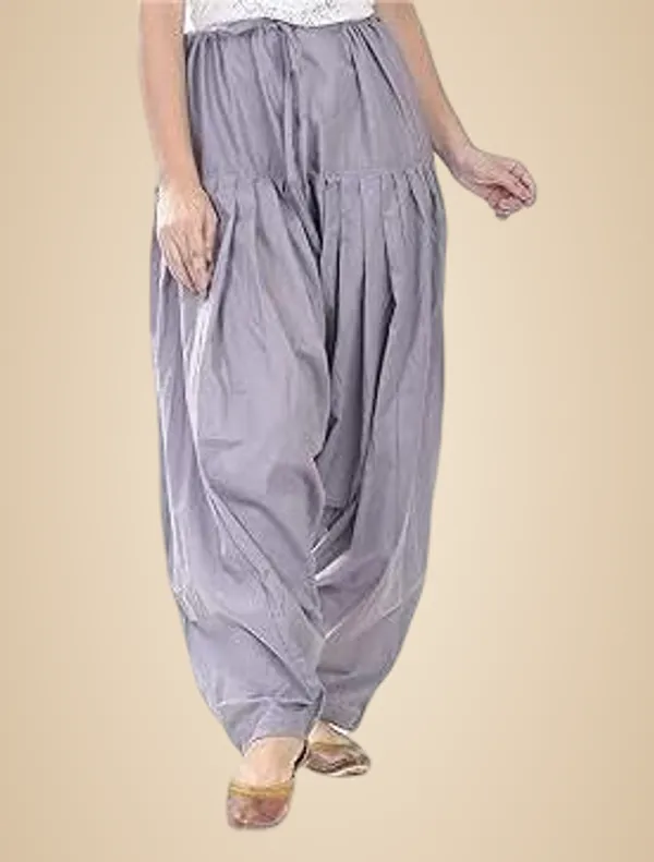 Light_Grey_Semi_Cotton_Pants,_Waist_With_Drawstring_For_Women
