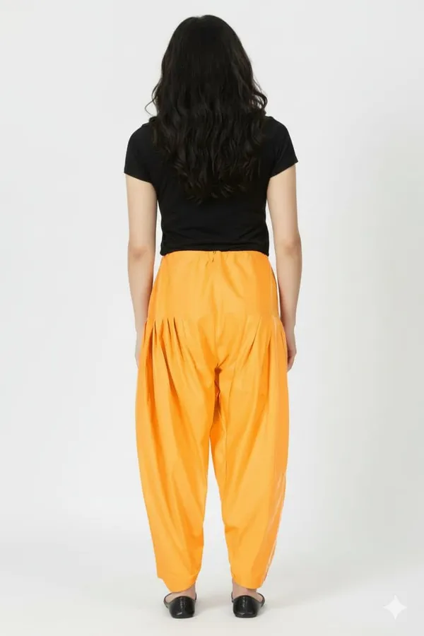 Mango_Yellow_Cotton_Semi_Patiala_Salwar,_Traditional_Punjabi_Pants,_Drawstring_Waist_For_Women