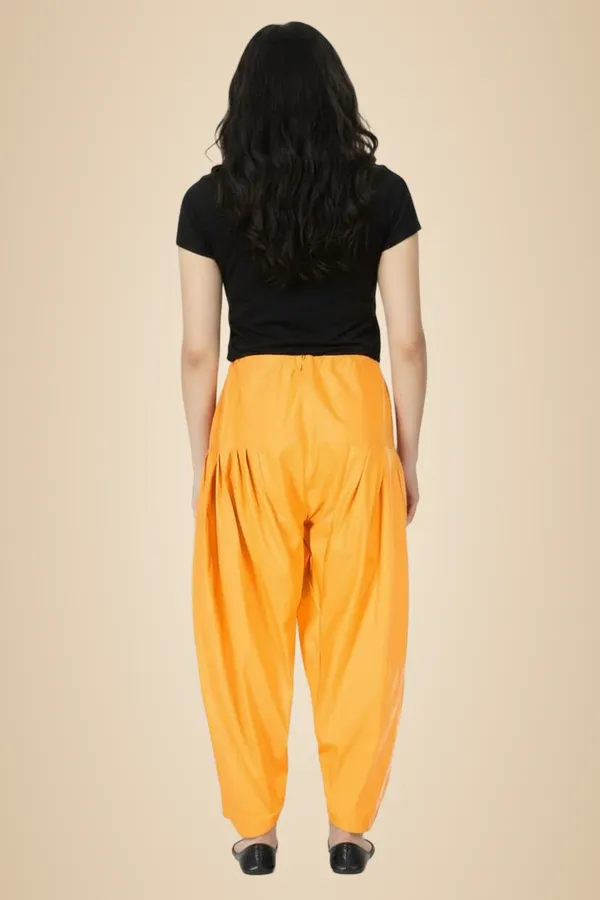 Mango_Yellow_Cotton_Semi_Patiala_Salwar,_Traditional_Punjabi_Pants,_Drawstring_Waist_For_Women