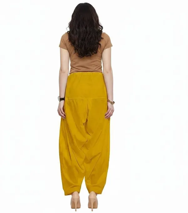 Mustard_Yellow_Cotton_Semi_Patiala_Salwar,_Traditional_Punjabi_Pants,_Drawstring_Waist_For_Women