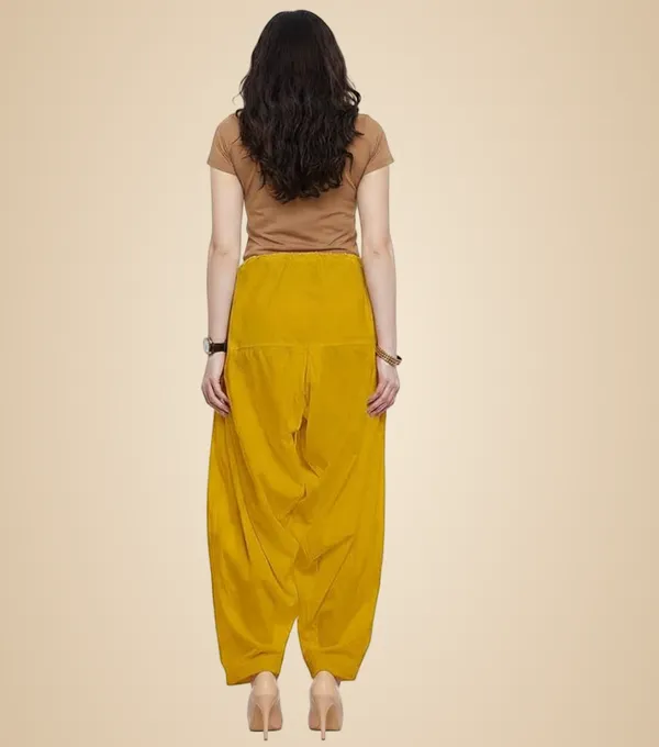 Mustard_Yellow_Cotton_Semi_Patiala_Salwar,_Traditional_Punjabi_Pants,_Drawstring_Waist_For_Women