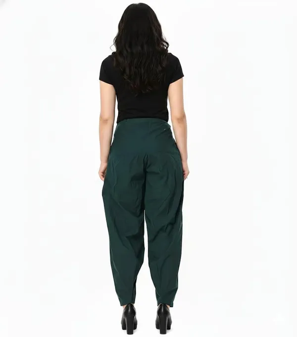 Dark_Green_Cotton_Semi_Patiala_Pants,_Loose_Fit,_Drawstring_For_Women