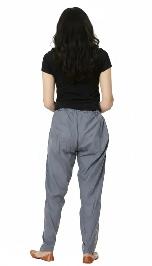 Grey_Pure_Cotton_Modern_Style_Ethnic_Semi_Patiala_Trouser_-_Office,Home_-_All_Day_Comfort_Wear_For_Women
