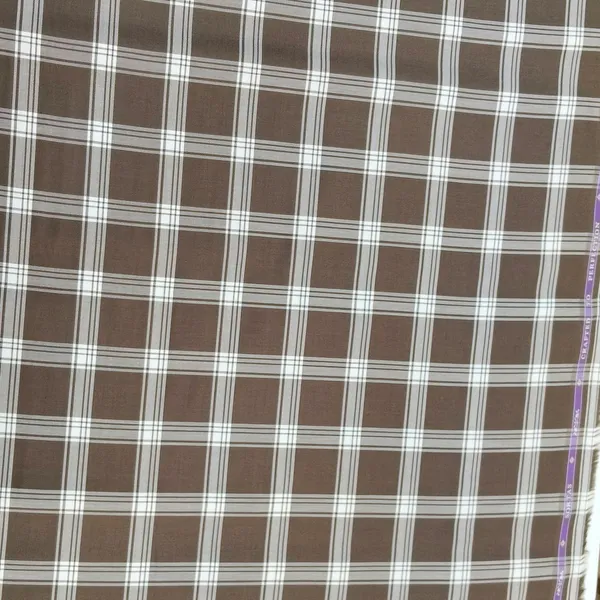 Dark_Choco_Brown_with_White_Checks_Soktas_Giza_Cotton_Shirt_Fabric
