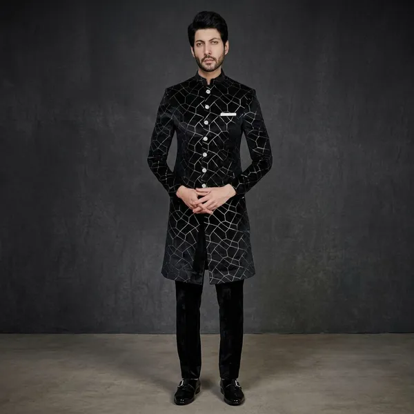 Black_Nemssis_Velvet_Fabric_With_Rhinestone_Work_For_Jodhpuri_or_Indo