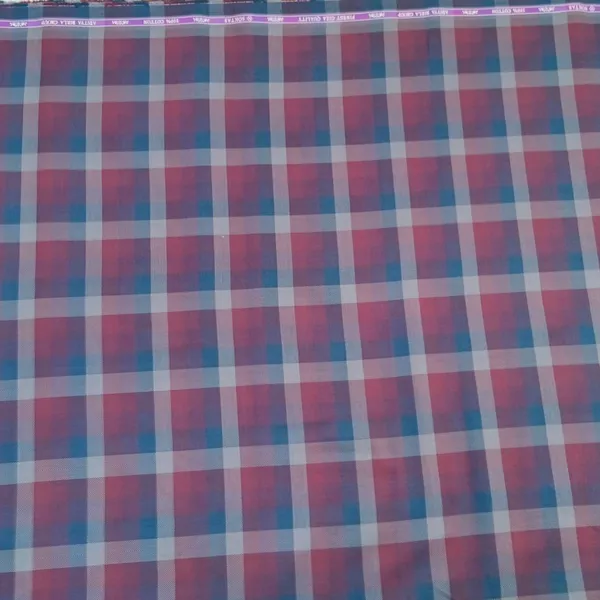 Dark_Wine_With_Blue_Checks_Soktas_Giza_Cotton_Shirt_Fabric
