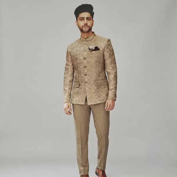 Golden_Nemssis_Brocade_With_Jacquard_For_Bandhgala/Jodhpuri