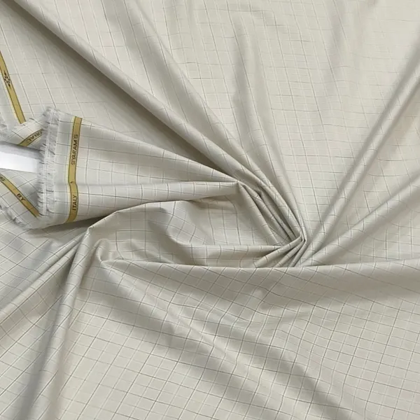 Light_Beige_Siyaram_Cadini_Premium_Cotton_With_Checks_Shirt_Fabric