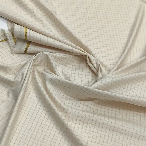 Light_Peach_Siyaram_Cadini_Premium_Cotton_With_Checks_Shirt_Fabric