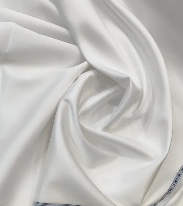 White_Luthai_100/2_Fine_Count_Cotton_Fabric_For_Shirts_And_Kurta_Pajama