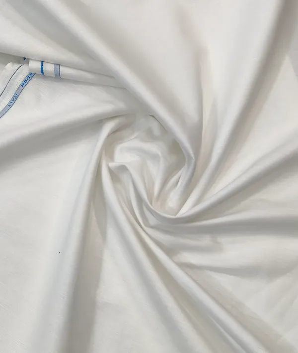 White_Siyaram_Cadini_Cotton_Linen_Fabric_for_Shirts_And_Kurta_Pajama