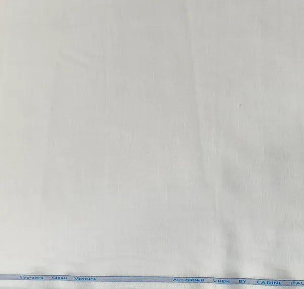 White_Siyaram_Cadini_Cotton_Linen_Fabric_for_Shirts_And_Kurta_Pajama