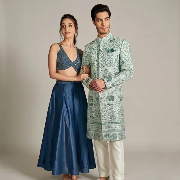 Sea_Green_Nemssis_Border_Work_Indo_Western_Fabric