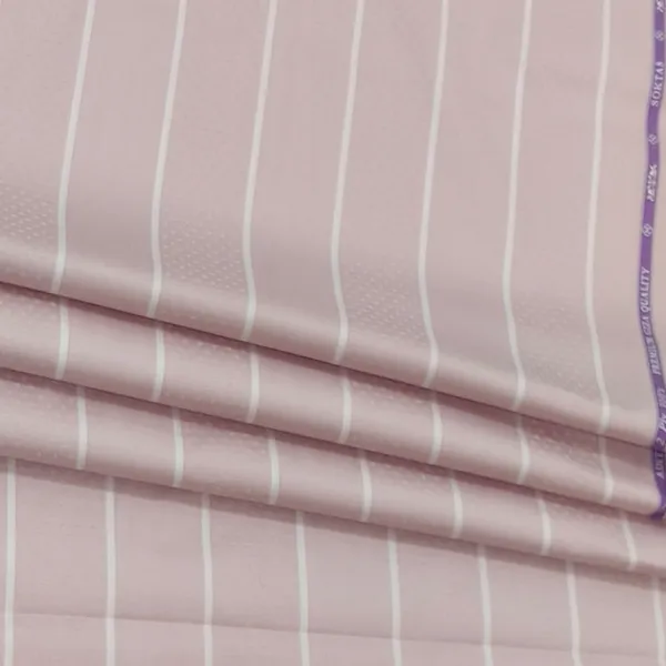 Peach_with_White_Stripes_Soktas_2/100_Giza_Cotton_Shirt_Fabric