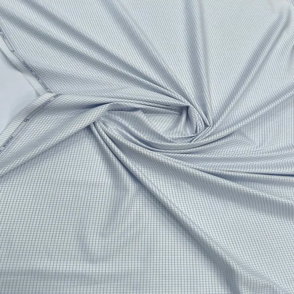 White_Siyaram_Cadini_Premium_Giza_With_Blue_Small_Checks_Shirt_Fabric