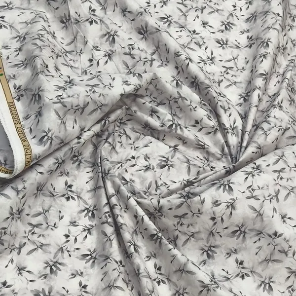 White_Solino_Lawn_Cotton_With_Dark_Grey_Digital_Print_For_Shirt/Short_Kurta_Fabric