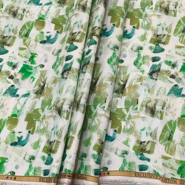 White_Solino_Lawn_Cotton_With_Multi_Color_Digital_Print_For_Shirt/Short_Kurta_Fabric