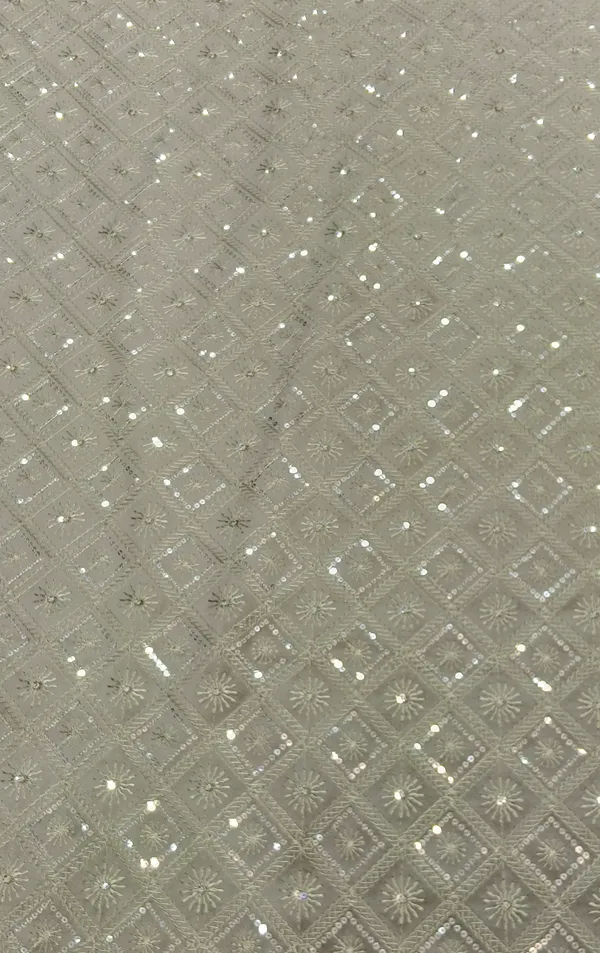 English_Green_Nemssis_Designer_Fabric_Chicken_Sequin_Work_For_Bandi/Modi_Jacket