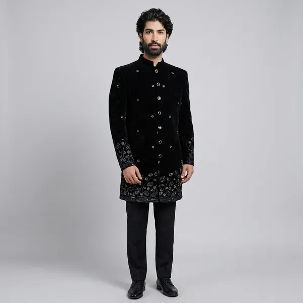 Teal_Blue_Ethina_Cut_Dana_Work_for_Bandhgala_and_Open_Jacket_Shrug_Fabric
