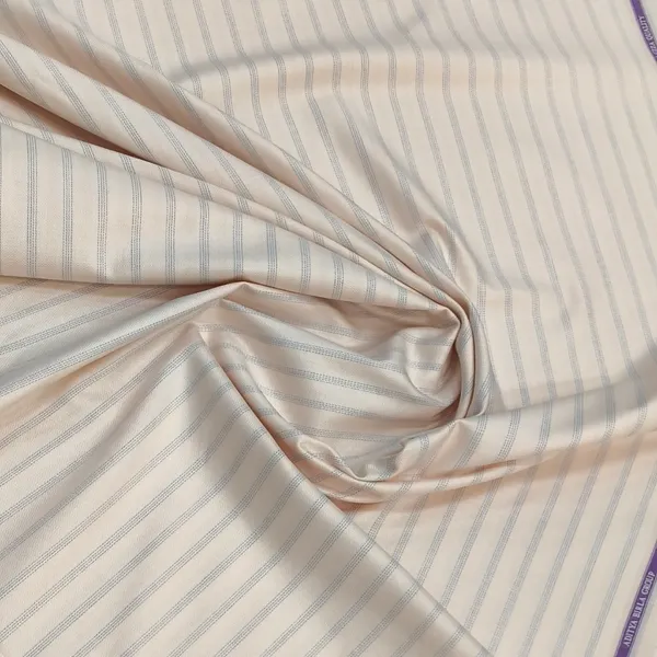 Light_Peach_Base_with_Blue_Stripes_Soktas_Giza_Cotton_Shirt_Fabric