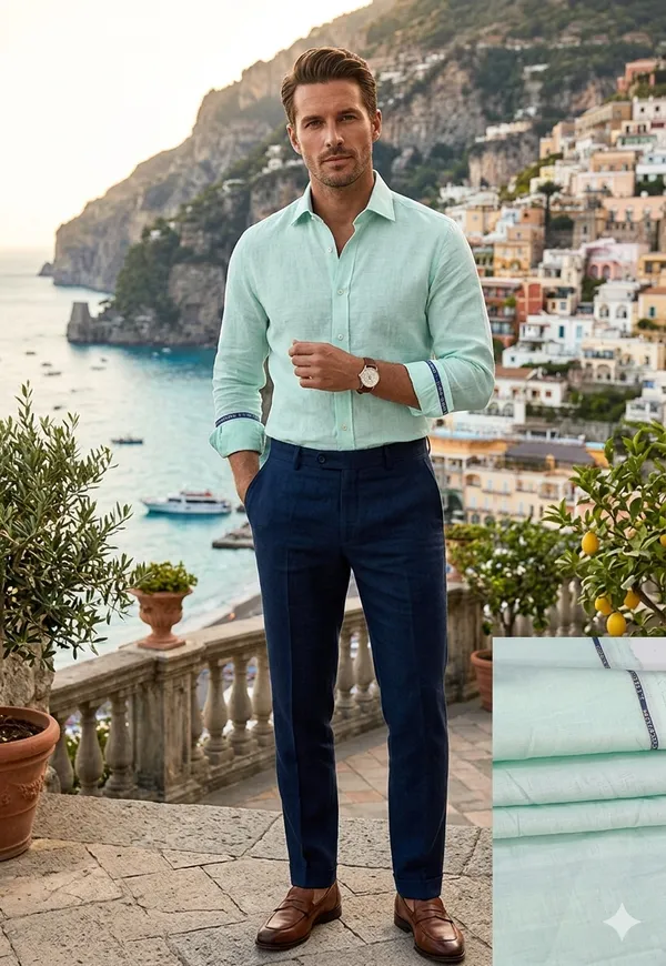 Light_Sea_Green_Grado_100%_Pure_Linen_Shirting_Fabric