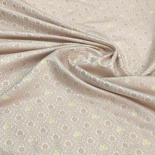 Peach_Ethina_Brocade_Bandi/Nehru_Jacket_Fabric