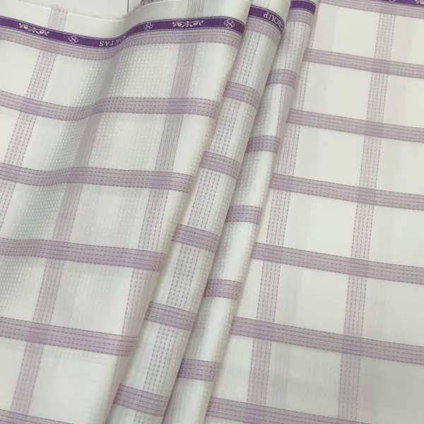 White_Base_with_Lavender_Wide_Checks_Soktas_Giza_Cotton_Shirt_Fabric