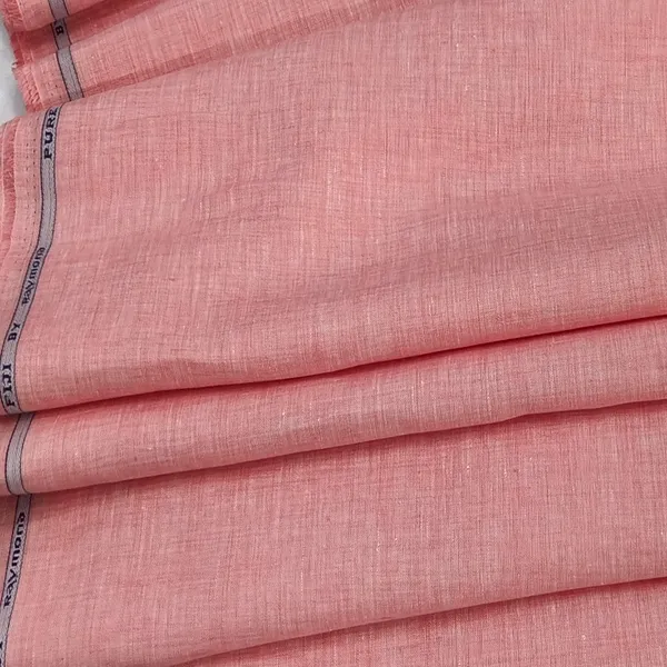 Peach_Raymond_100%_Pure_Linen_Shirting_Fabric