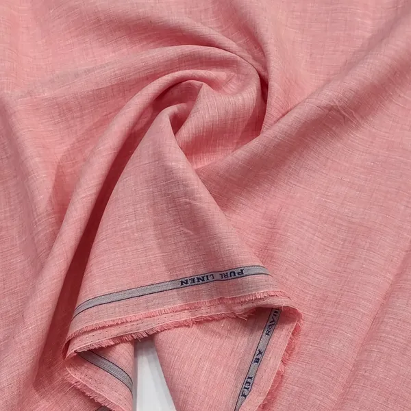Peach_Raymond_100%_Pure_Linen_Shirting_Fabric