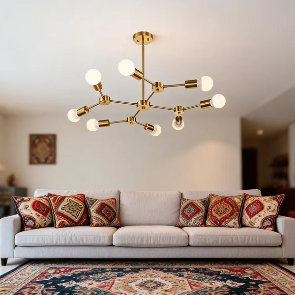 Golden_Metal_Semi_Flush_Mount_Ceiling_Light_For_Ceiling_Lighting