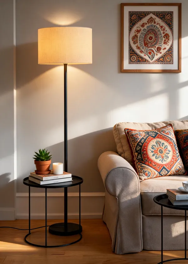 Golden_&_White_Metal_Floor_Lamp_For_Home_Lighting