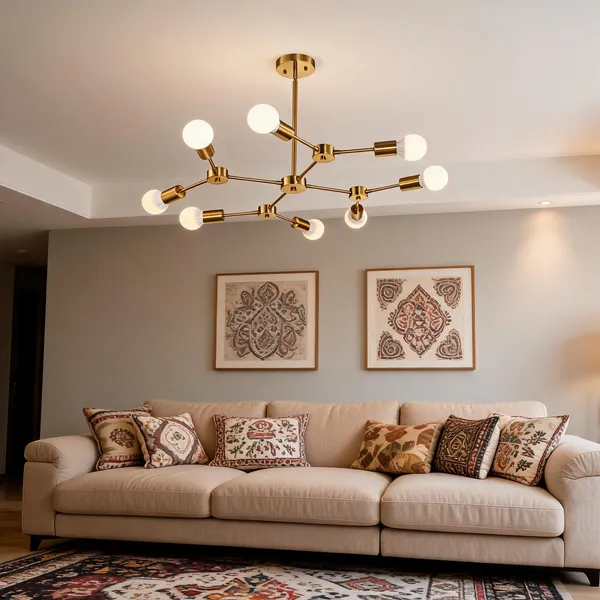 Golden_Metal_Semi_Flush_Mount_Ceiling_Light_For_Ceiling_Lighting
