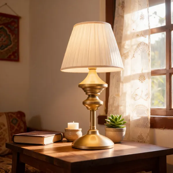 Golden_&_White_Brass_Table_Lamp_For_Home_Lighting