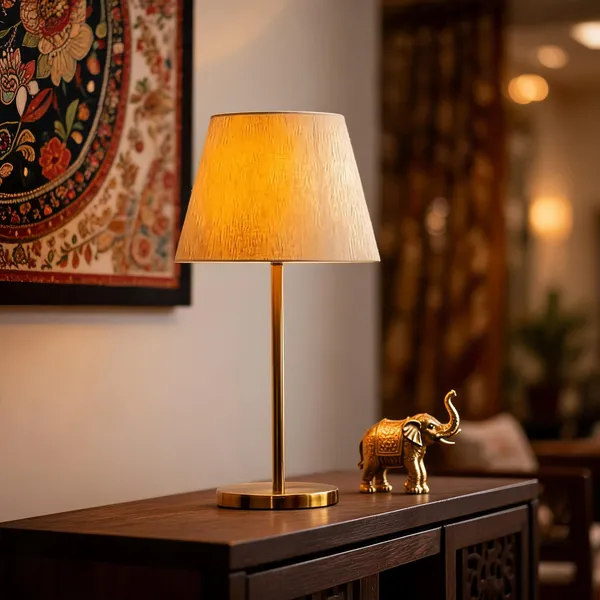 Golden_&_White_Brass_Antique_Table_Lamp_For_Home_Lighting