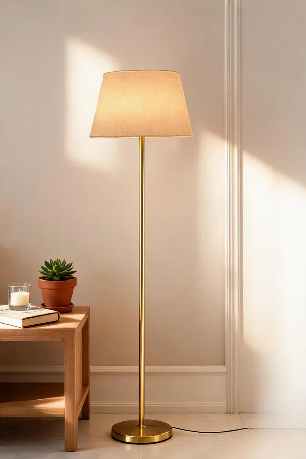 Golden_Brass_Floor_Lamp_For_Home_Lighting