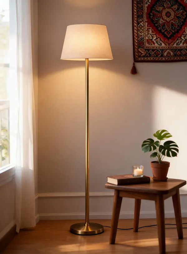 Golden_&_White_Brass_Floor_Lamp_For_Home_Lighting