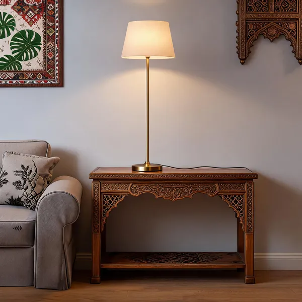 Golden_&_White_Brass_Floor_Lamp_For_Home_Lighting