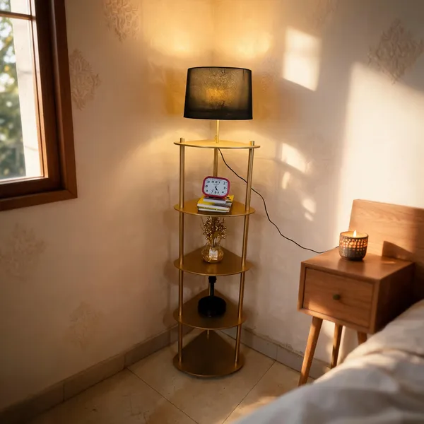 Golden_And_Black_Brass_Floor_Lamp_For_Home_Lighting