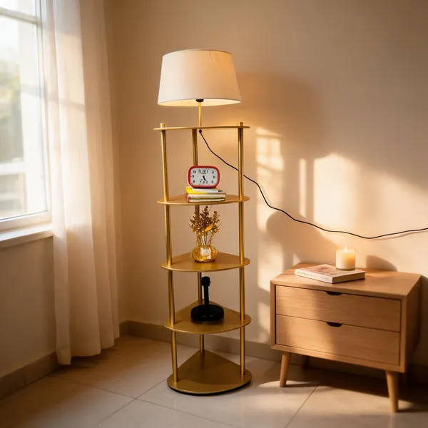 Golden_&_White_Brass_Floor_Lamp_For_Home_Lighting