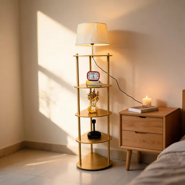 Golden_&_White_Metal_Floor_Lamp_For_Home_Lighting