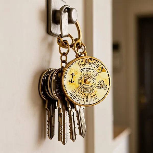 Gold_Metal_Calendar_Keychain_For_Key_Organizer