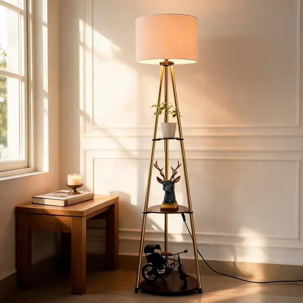 Golden_&_White_Brass_Floor_Lamp_For_Home_Lighting