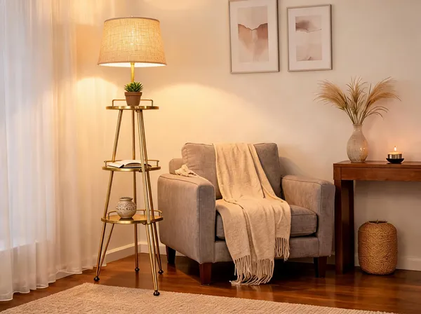 Golden_&_White_Brass_Floor_Lamp_For_Home_Lighting